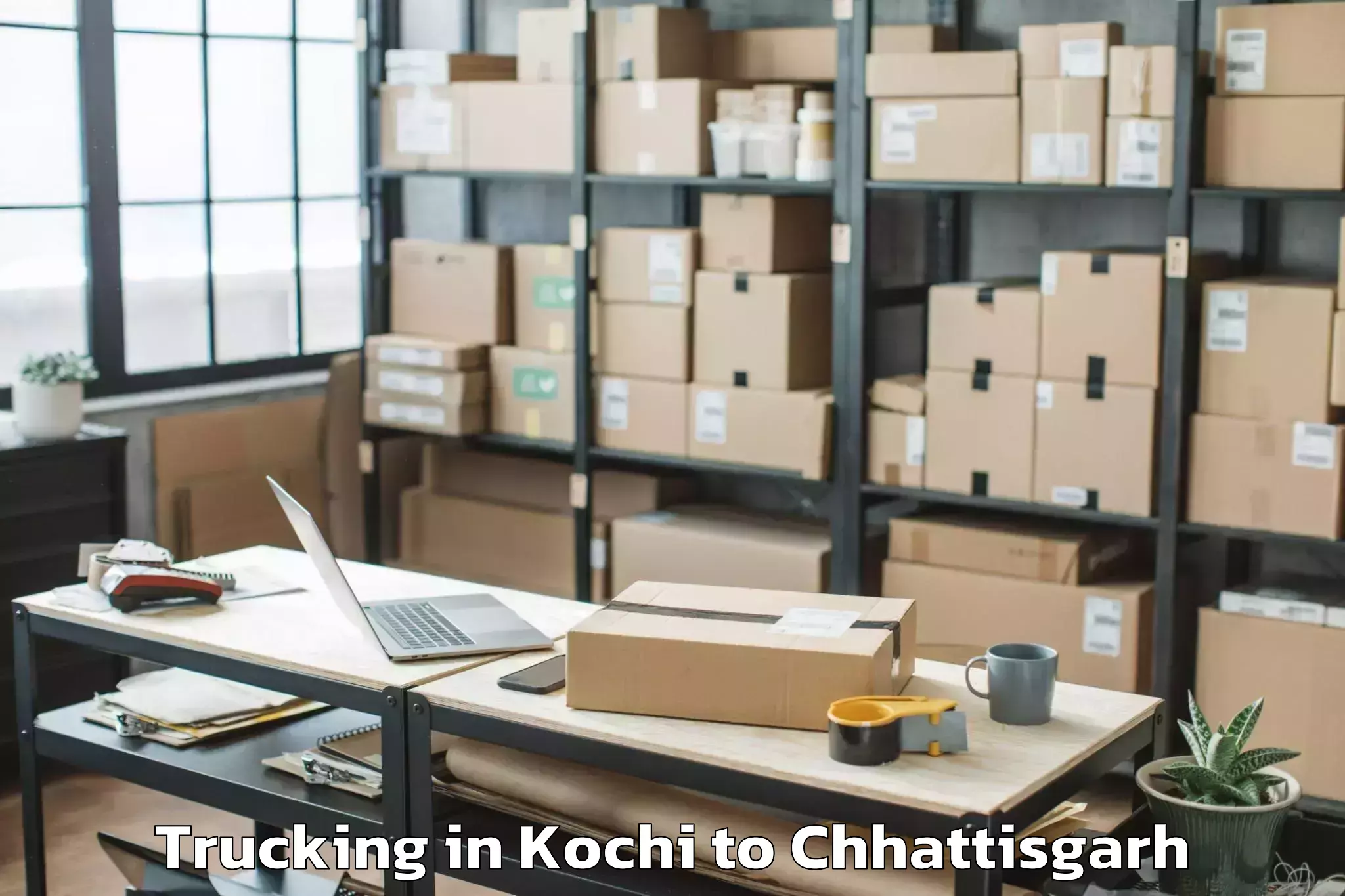 Top Kochi to Sarguja University Ambikapur Trucking Available